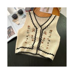 Chaleco Crochet Bordados