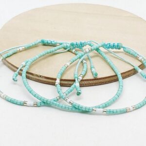Trio Pulseras Miyuki Verde Agua