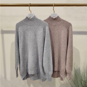 Jersey Cuello Chimenea - Beige Rosado