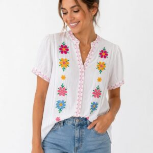 Camisa Bordados Flor