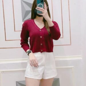 Chaqueta Crop Canalé