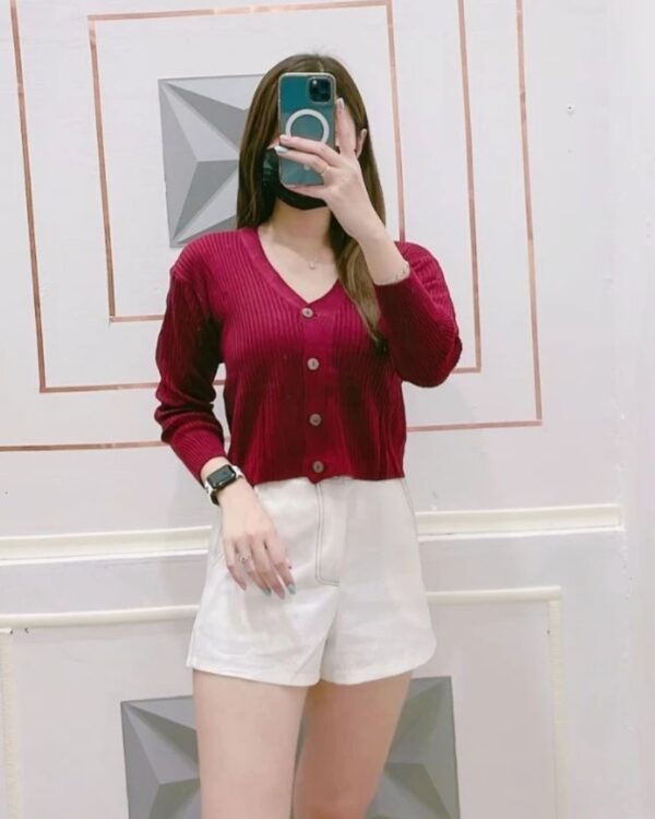Chaqueta Crop Canalé