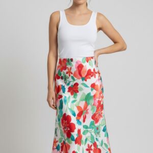 Falda Satinada Floral