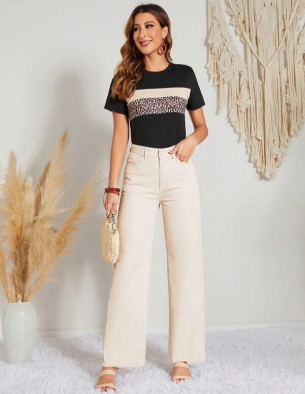 Jeans Anchos Beige