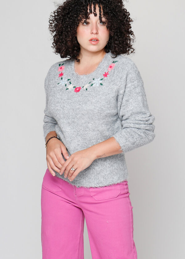 Jersey Bordado Floral