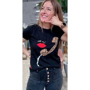 Camiseta Print Strass