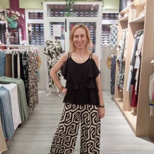 Pantalón Ancho Geométrico