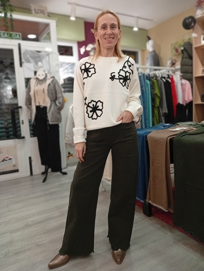 Vaquero Verde Militar Bordados