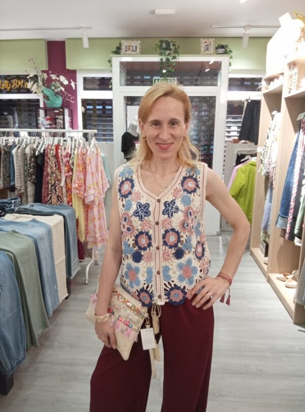 Chaleco Crochet Perlas