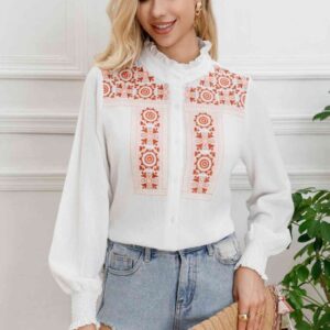 Camisa Bordado Coral