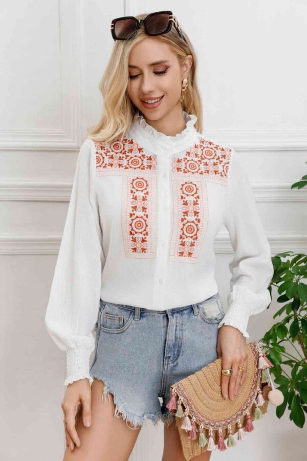 Camisa Bordado Coral