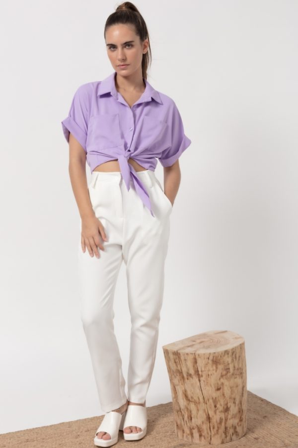 Camisa Crop Lila