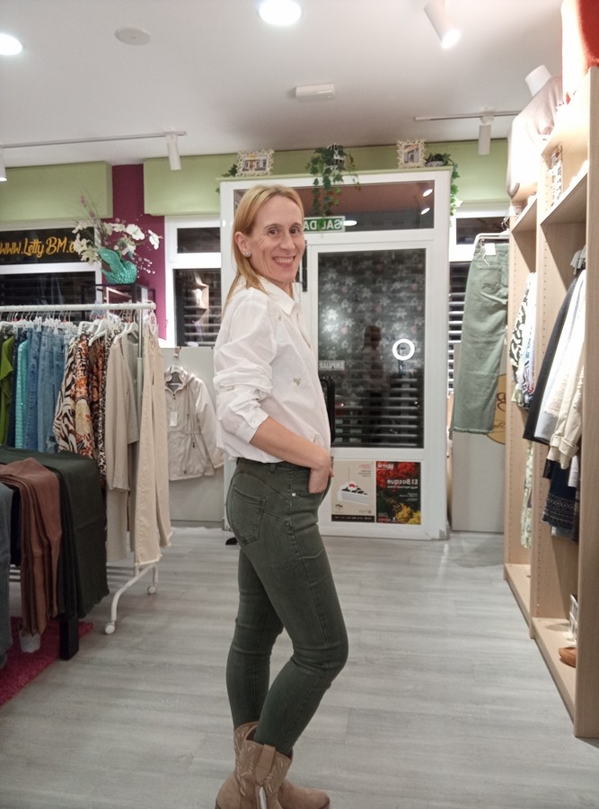 Jeans Pitillo Verde - Imagen 2