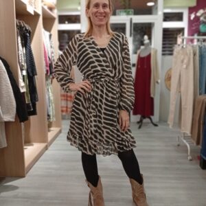 Vestido Print Volante