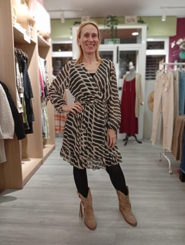 Vestido Print Volante