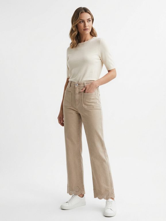 Vaquero Beige Bordados