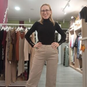 Vaquero Beige Botones Dorados