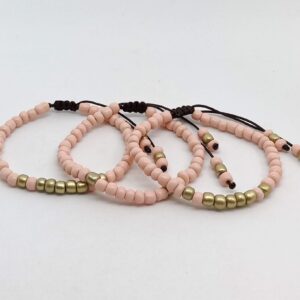 Trío Pulseras Rosa/Dorado