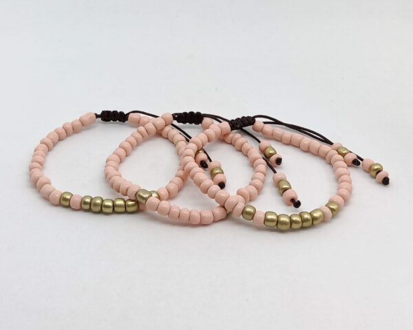 Trío Pulseras Rosa/Dorado