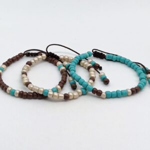 Trío Pulseras Turquesa/Kaki/Marrón