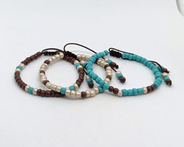 Trío Pulseras Turquesa/Kaki/Marrón