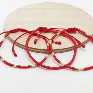 Trío Pulseras Miyuki Roja