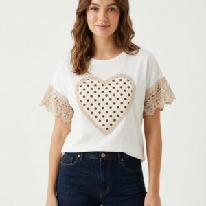 Camiseta Corazón Crochet