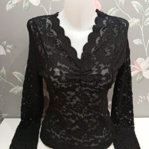 Camiseta/Top Encaje Negro