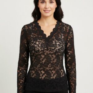 Camiseta/Top Encaje Negro