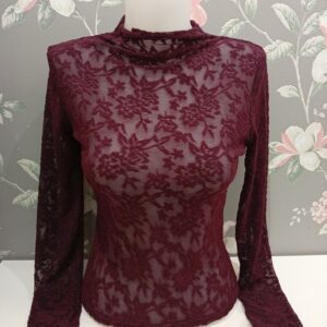 Camiseta/Top Encaje Granate