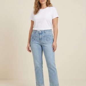 Jeans Crop Bordados