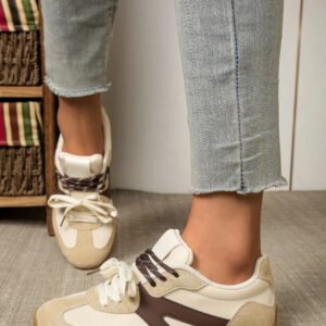 Deportiva Beige/Marrón Chocolate