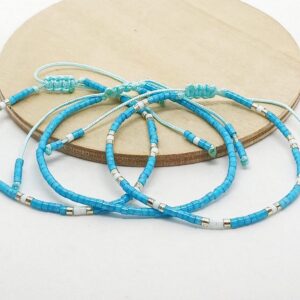 Trio Pulseras Miyuki Azul