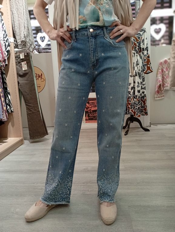 Jeans Ancho Bordados - Imagen 3