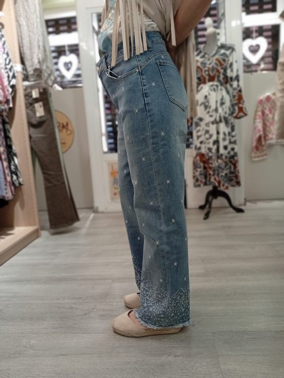 Jeans Ancho Bordados - Imagen 4