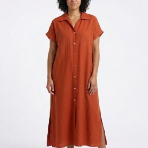 Vestido Camisero Teja