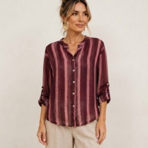 Camisa Rayas Burdeos